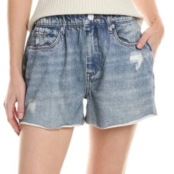 Blank NYC Faux Denim Pull On Sweat Shorts Size S - Picture 1 of 5